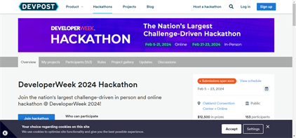 DeveloperWeek 2024 Hackathon Online